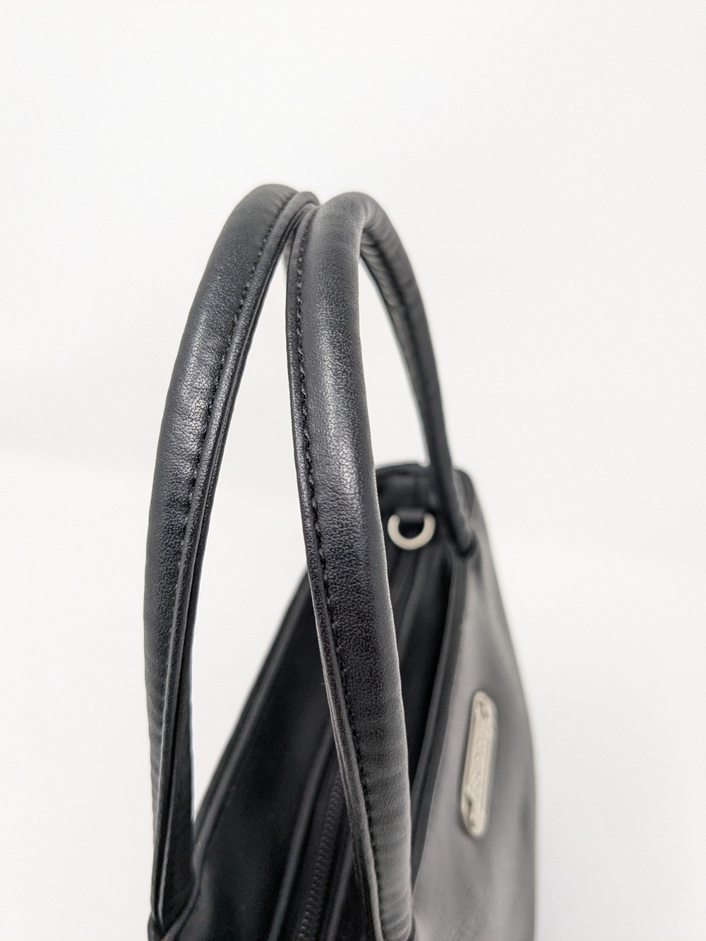 Esprit Black Smooth Leather Small Satchel Bag - Picture 8 of 15